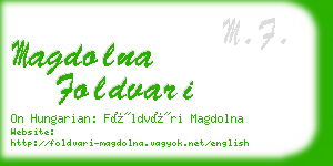 magdolna foldvari business card